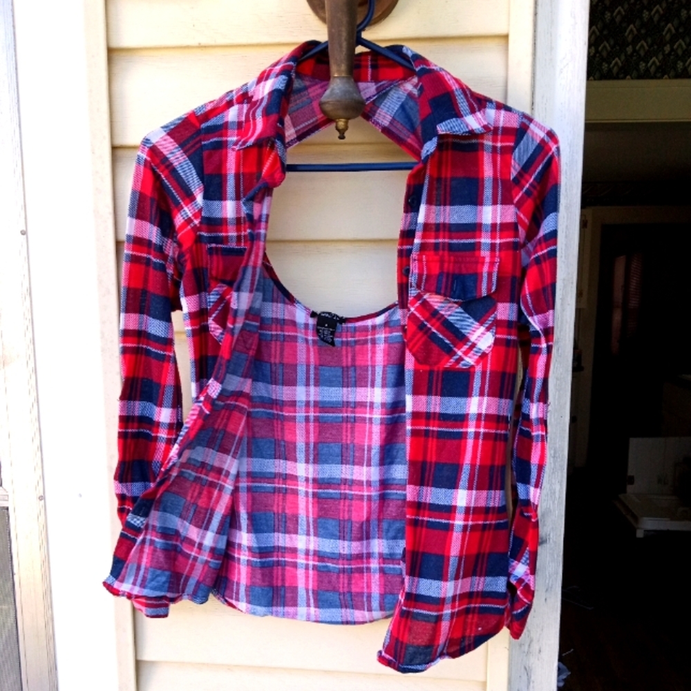 Rue 21 sz.S red/blue plaid